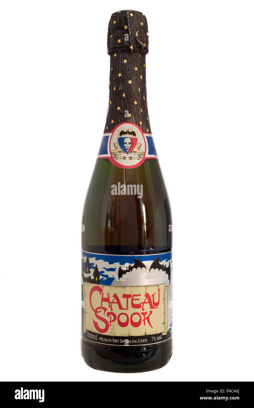 bottle of special edition chateau spook cider by bulmer england uk 1990s Stock Photo