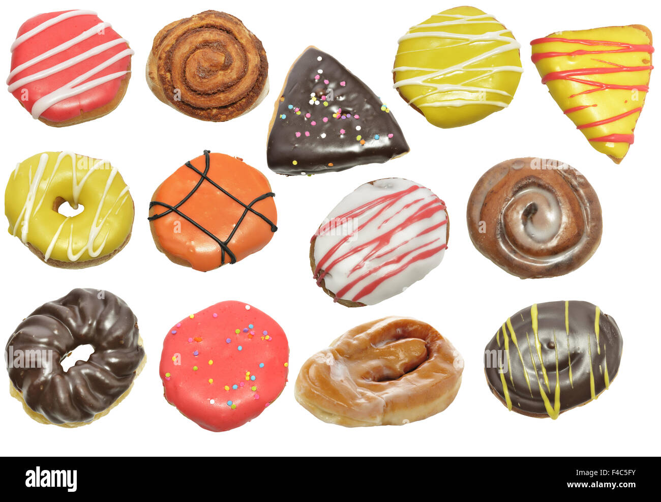 Donuts Isolated On White Background Stock Photo - Alamy