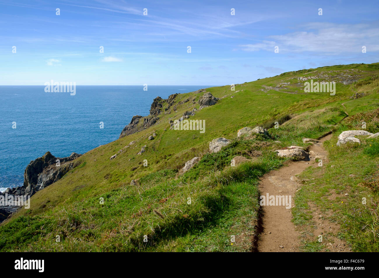 South West Coast Path, Lizard Peninsula, Cornwall, England, UK Stock Photo