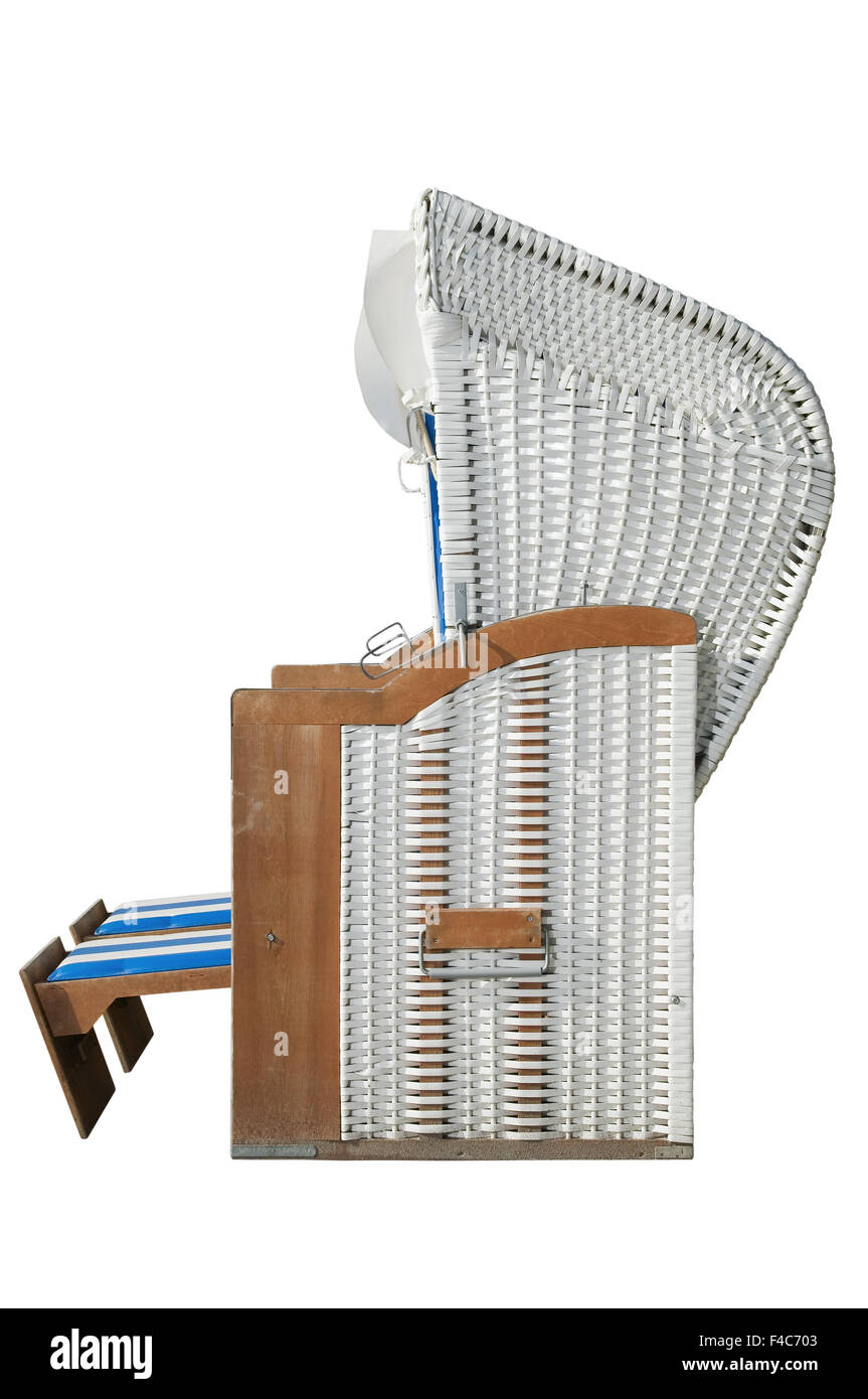 Beach Chair Side On White Stock Photo Alamy