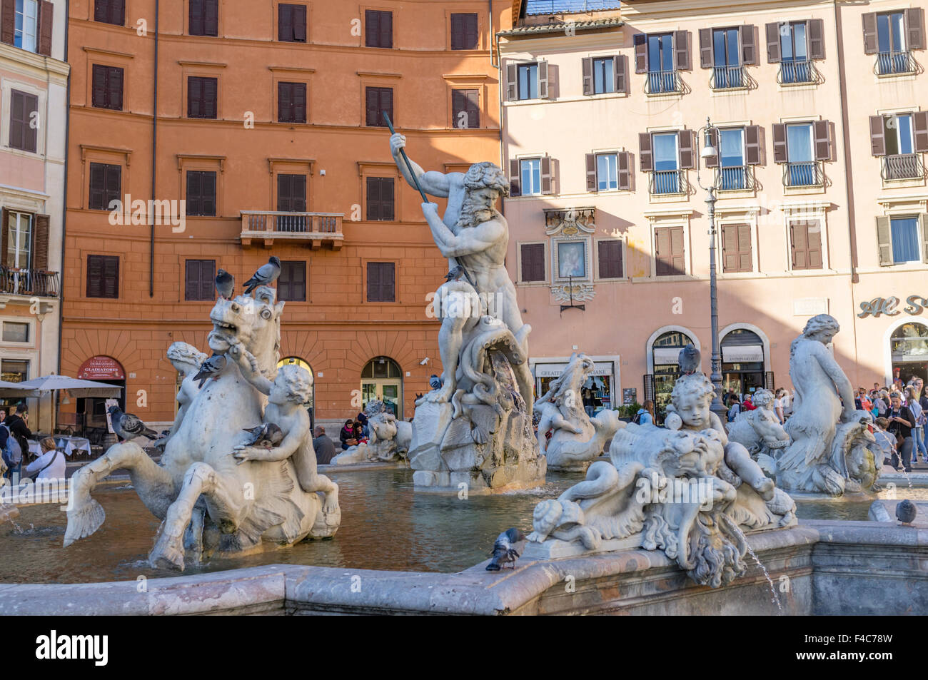 Fountain of Neptune at the north end of the Piazza Navona, Rome, Italy