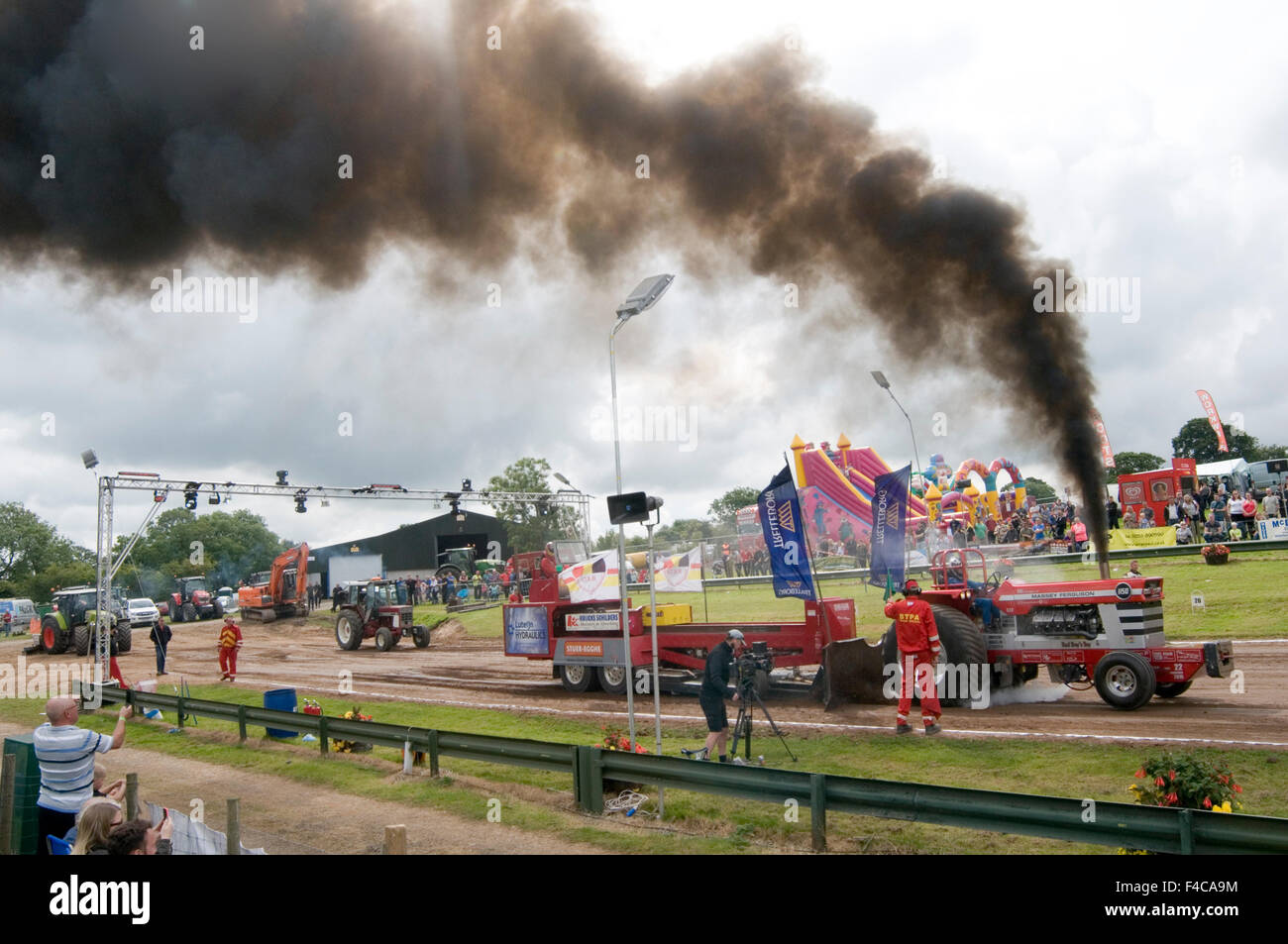 diesel emissions scandal thick black smoke over fueling vw volkswagen particulates particles unburnt smokey smoking exhaust pipe Stock Photo