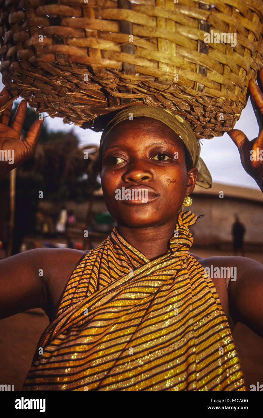 Ghana, Kabile, Brong-Ahafo Region. Portrait of Ghanaian woman wearing ...