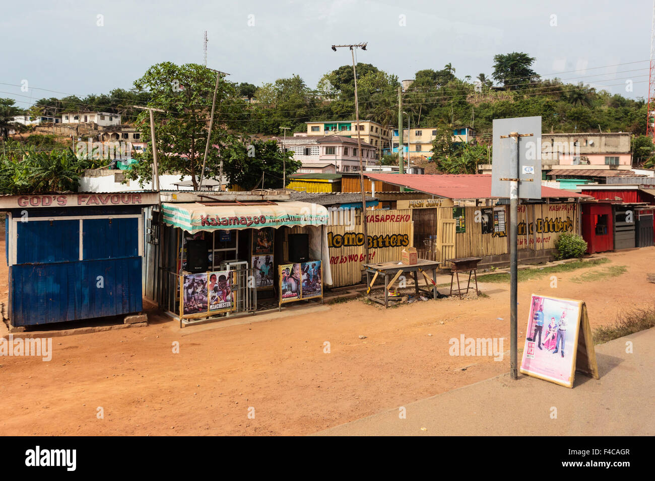 Africa, West Africa, Ghana, Cape Coast. Roadside stores Stock Photo Alamy