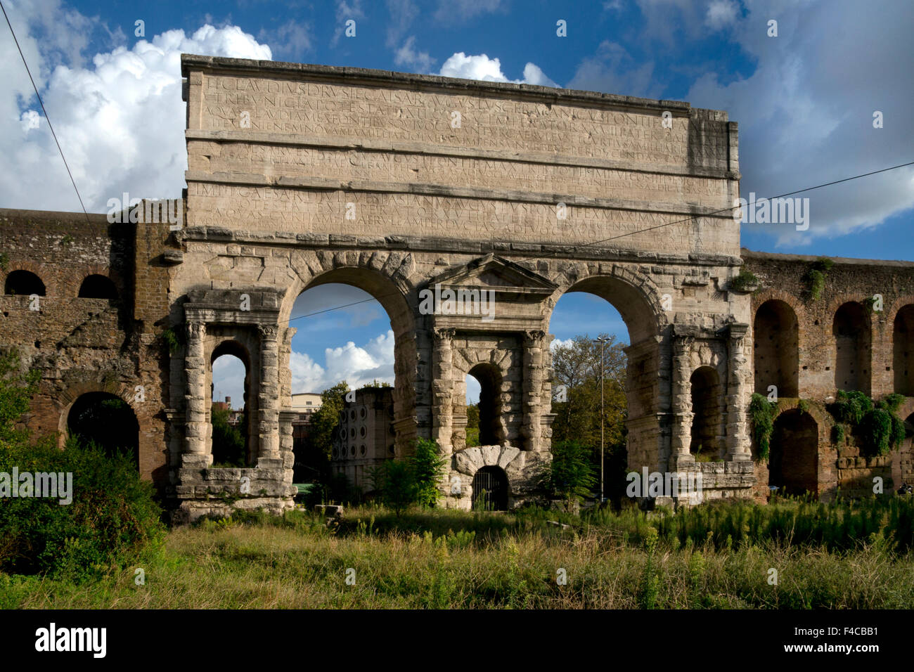 Porta Maggiore, East Gate to the city of Ancient Rome, Italy Stock Photo
