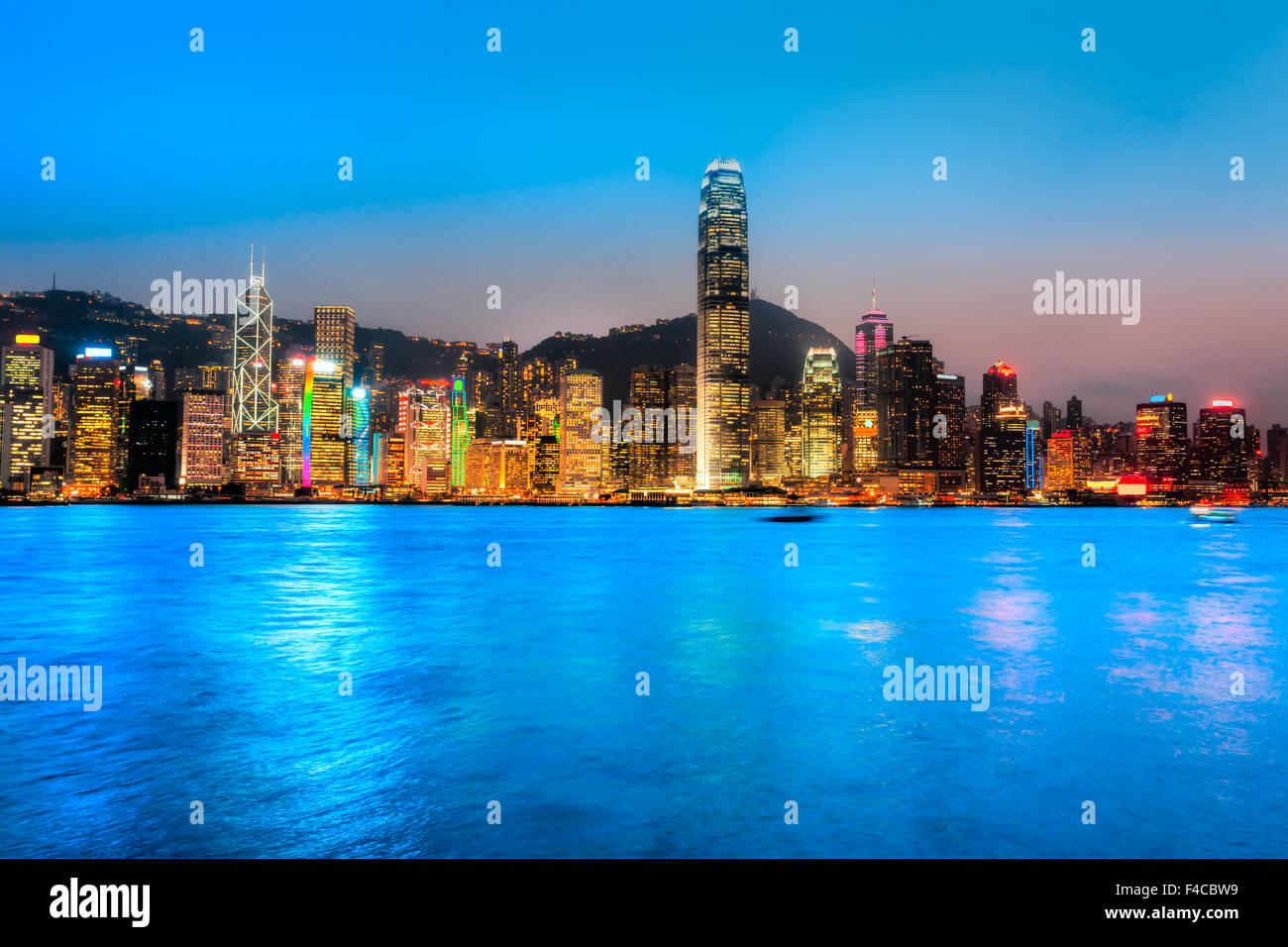 Panoramic view of Hong Kong skyline. China Stock Photo - Alamy