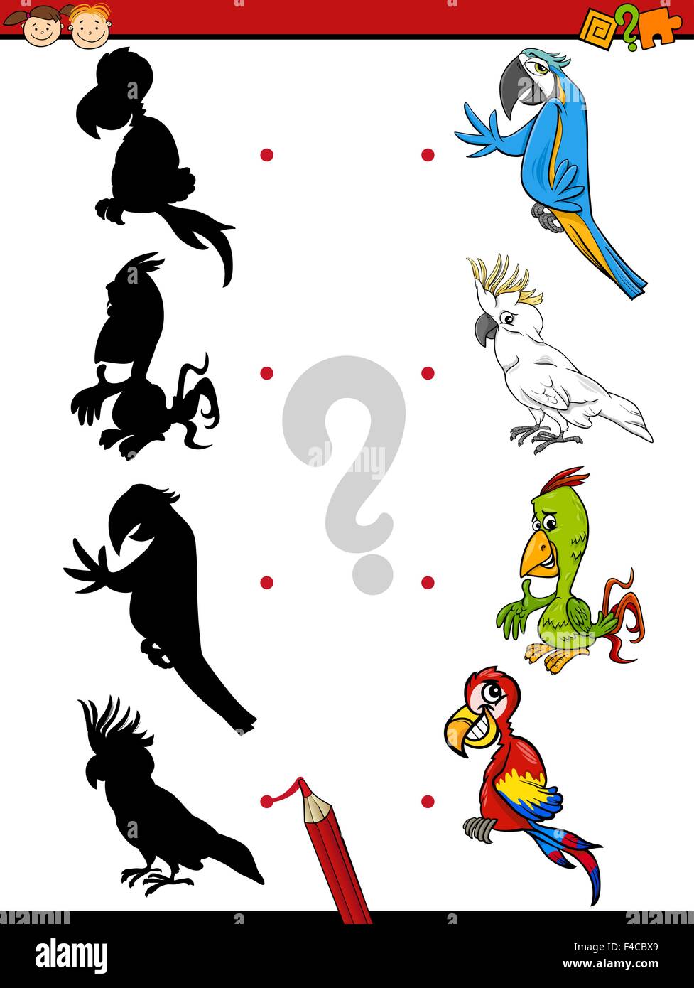 Cartoon Illustration of Education Shadow Task for Preschool Children ...