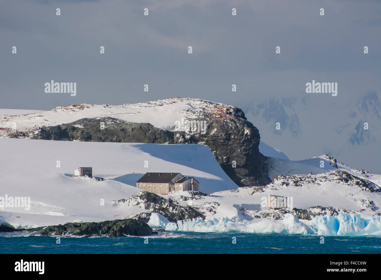 Antarctica. Detaille Island, scientific station once used by the British Antarctic Survey. Stock Photo