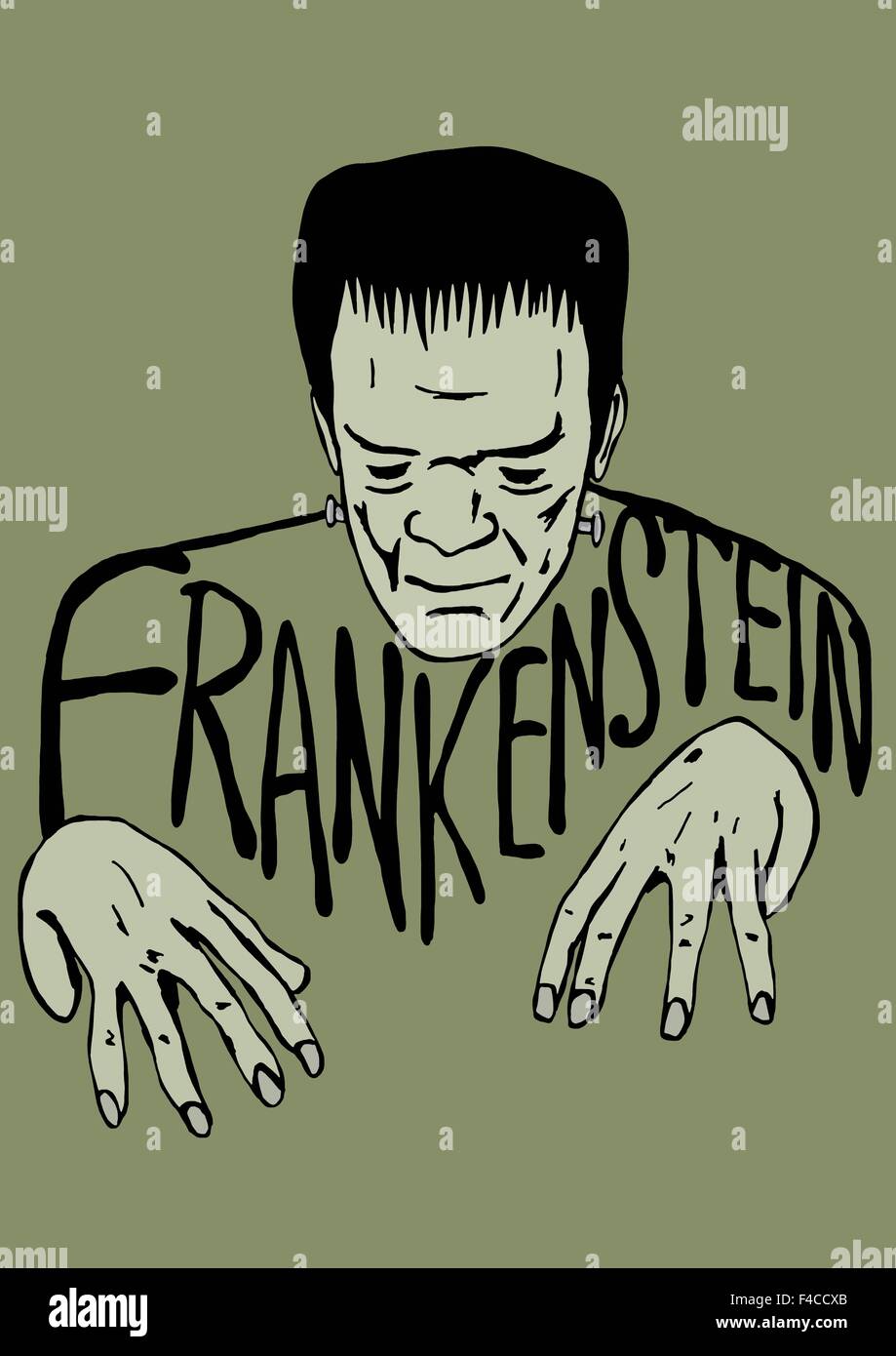 Frankenstein sketch Stock Photo