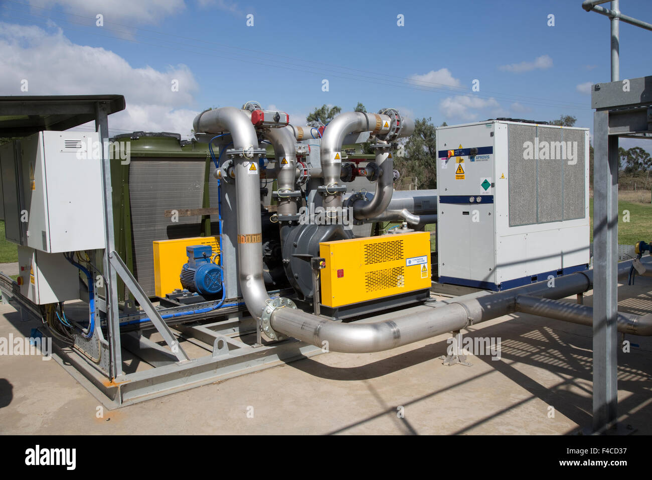 Combined heat and power unit 2.4 MW Biogas Biojoule  anaerobic digestion plant Gorge Farm Energy Park Lake Naivasha Kenya Stock Photo