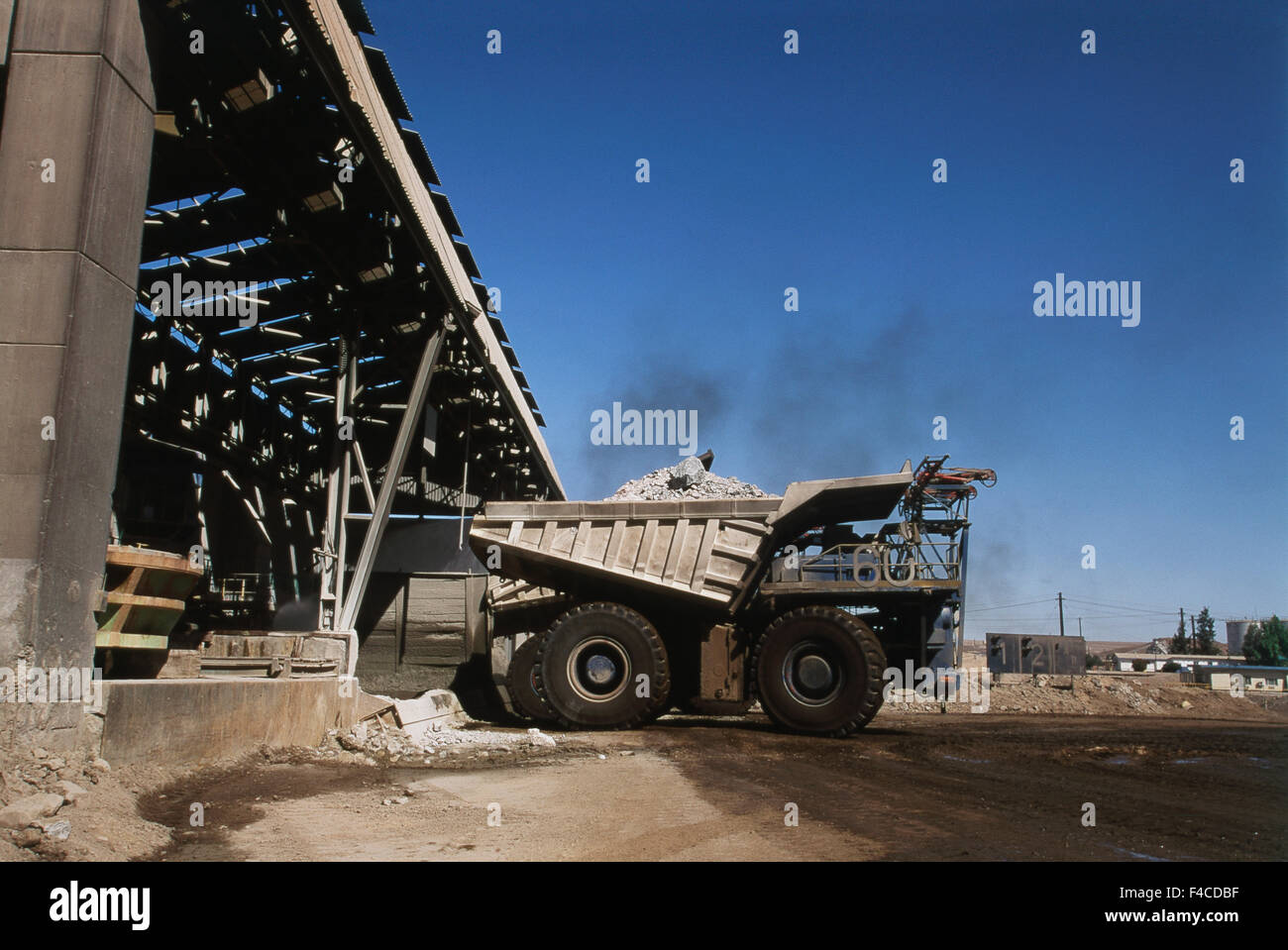 Namibia, Haul truck at the world's largest open-pit uranium mine. (Large format sizes available) Stock Photo
