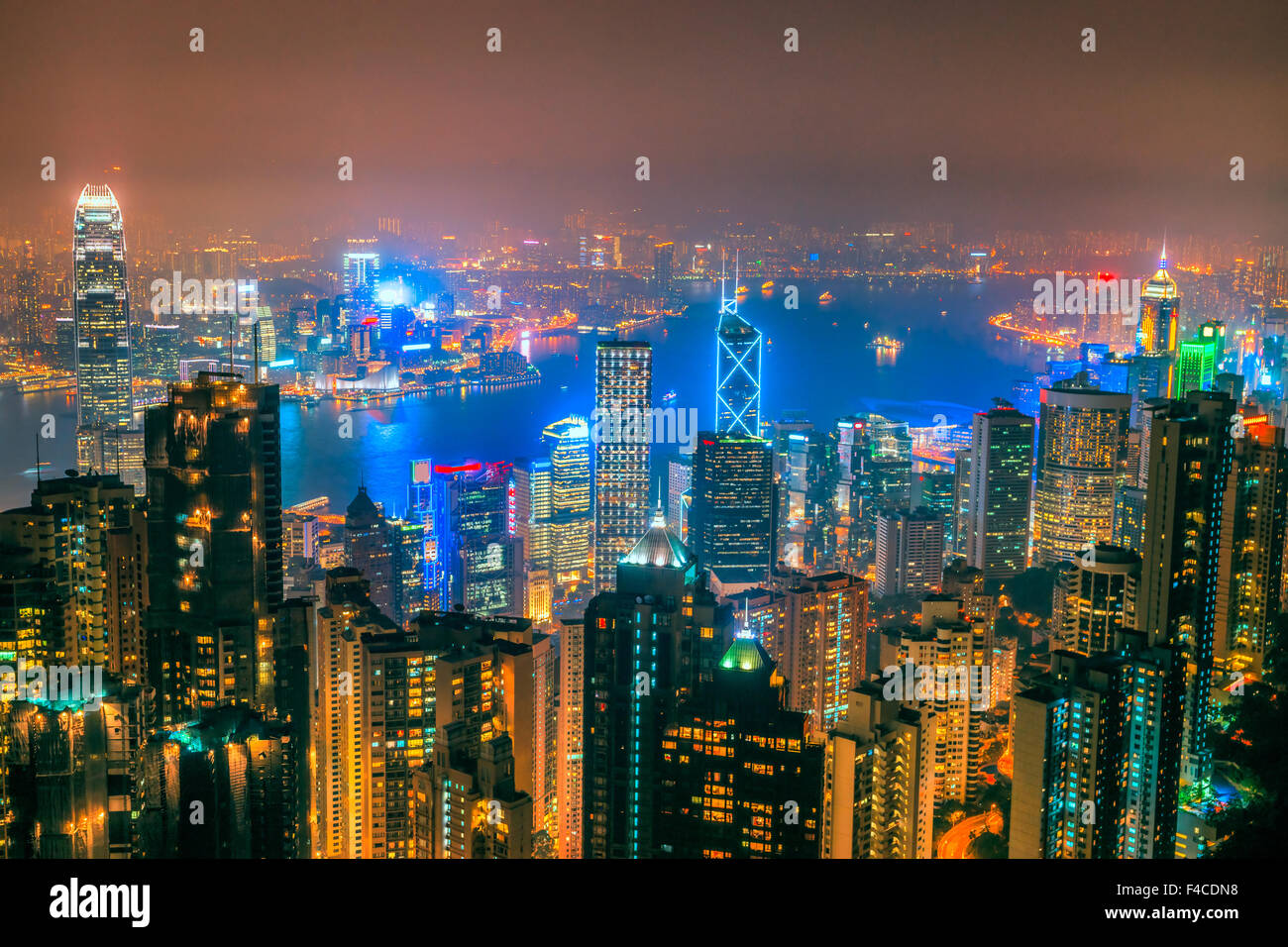 Panoramic view of Hong Kong skyline. China Stock Photo - Alamy