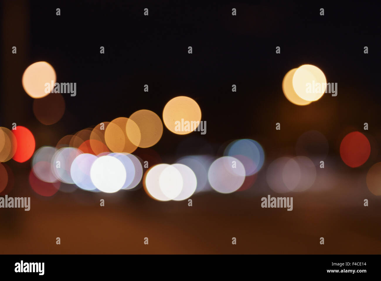 blurred background of night city cars lights Stock Photo