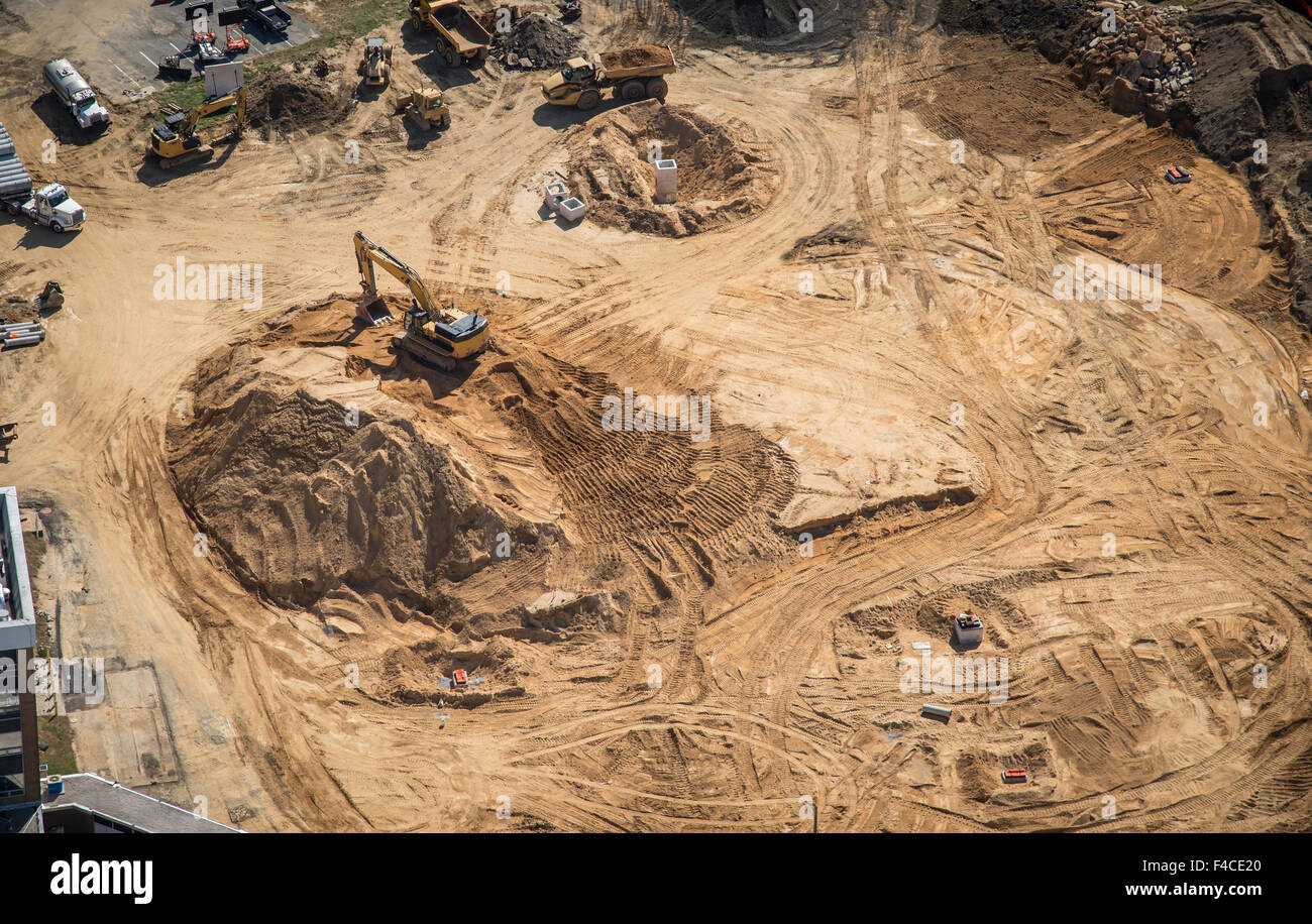 Aerial View Of Construction Site Stock Photo