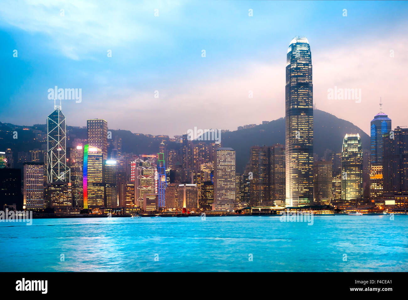 Panoramic view of Hong Kong skyline. China Stock Photo - Alamy