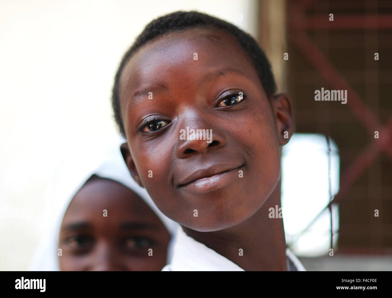 Tanzania Mwanza Portrait Of Smiling Tanzanian Teenage Girl Stock Tanzania Mwanza Portrait Of Smiling Tanzanian Teenage Girl Stock