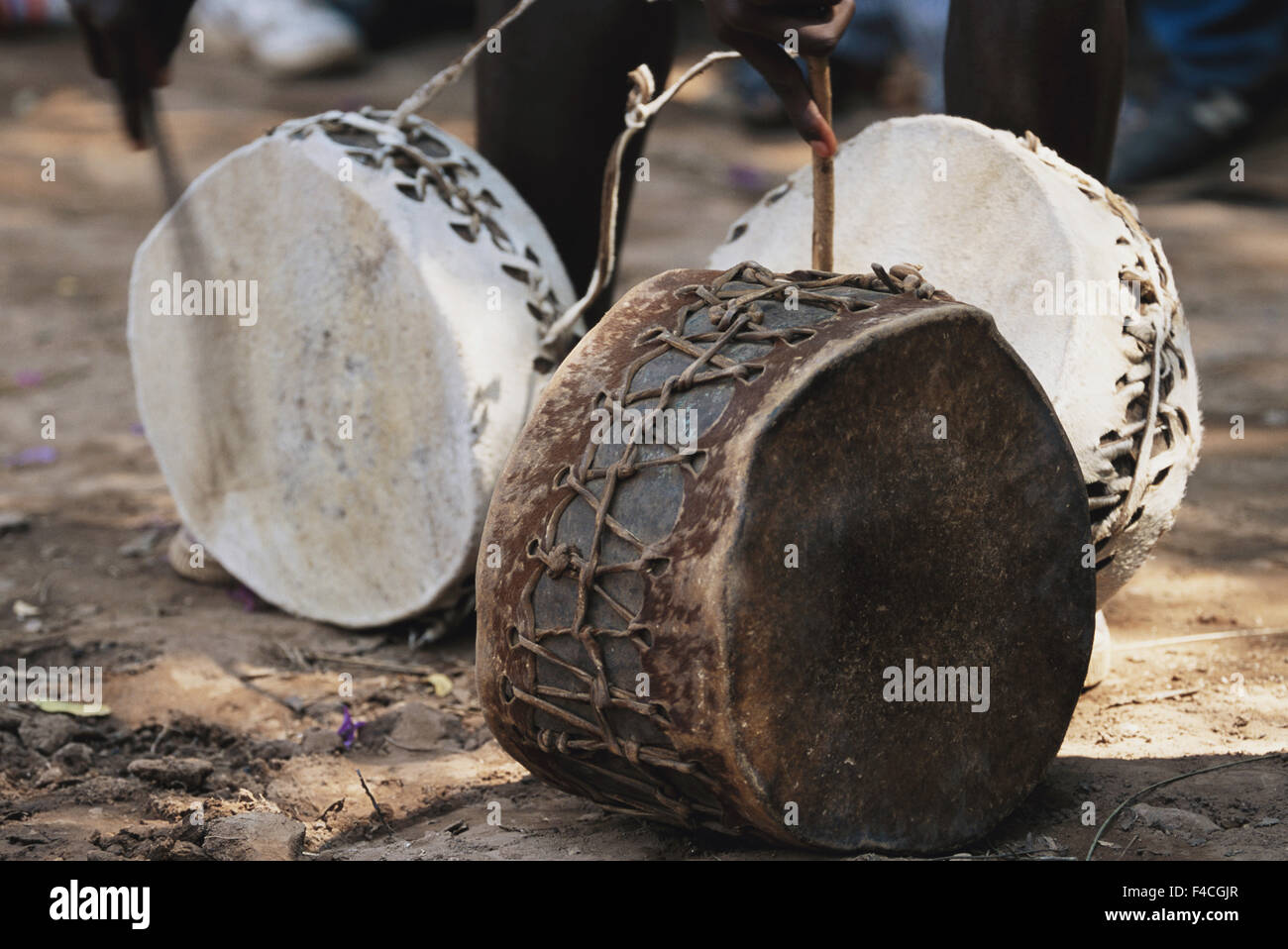 Tanzania, Traditional Drum. (Large format sizes available Stock Photo