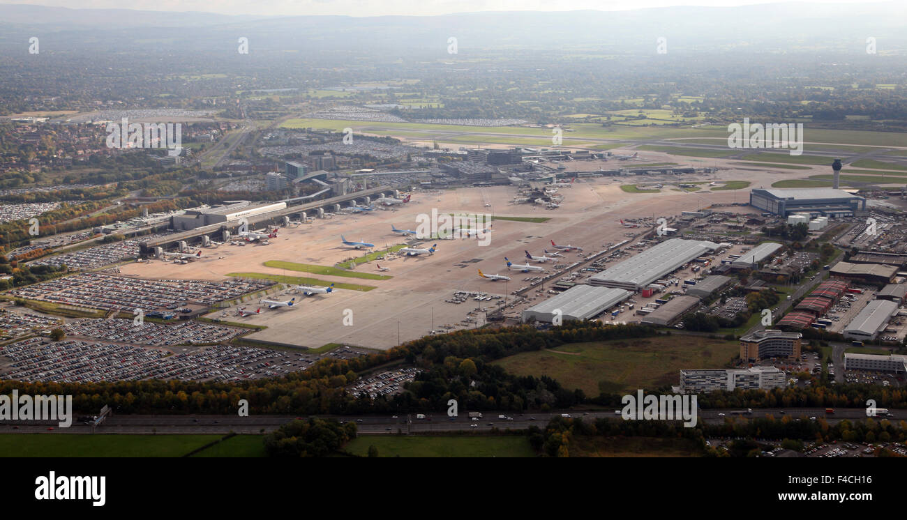 aerial view of Manchester International Airport, UK Stock Photo Alamy