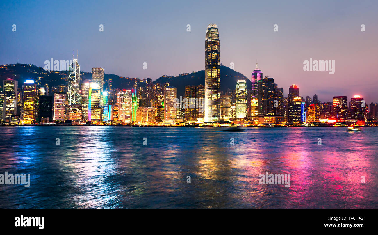 Hong Kong Harbour at sunset Stock Photo - Alamy