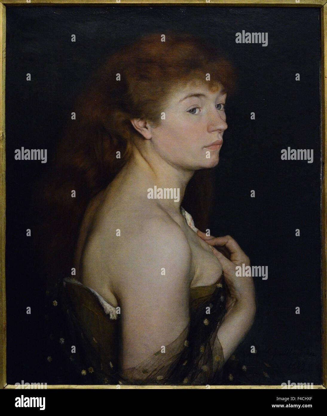 Charles Maurin - Portrait de jeune femme rousse - 1889 - Orsay Museum - Paris Stock Photo