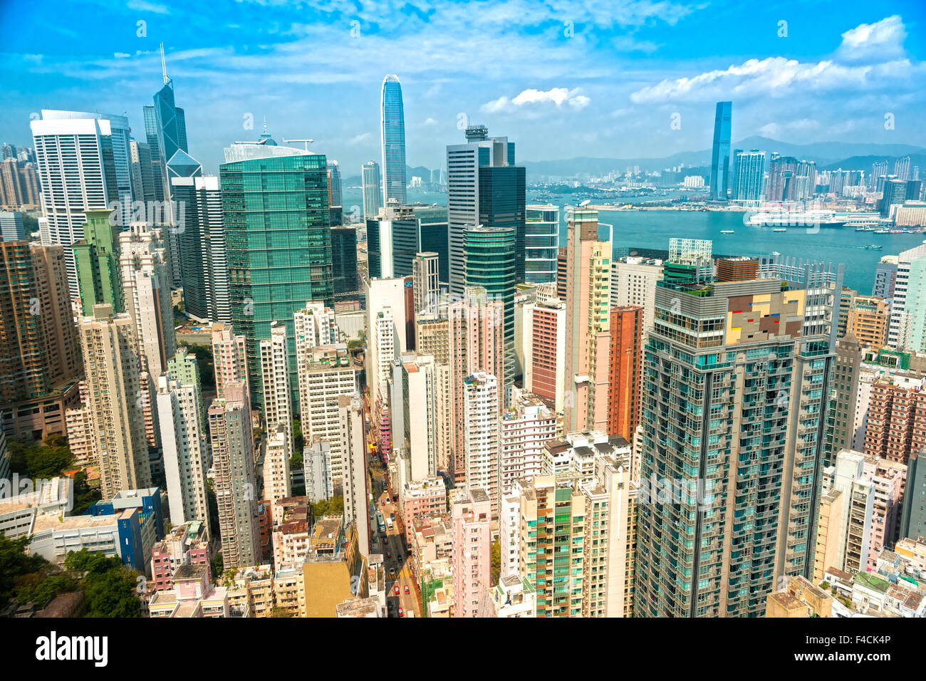 Panoramic view of Hong Kong skyline. China Stock Photo - Alamy