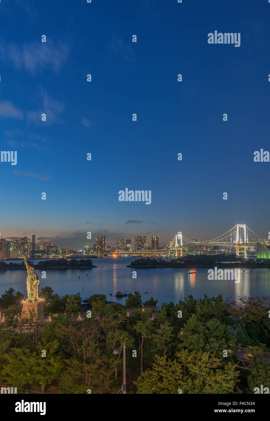 Japan, Tokyo, Odaiba Waterfront at twilight. (Large format sizes ...