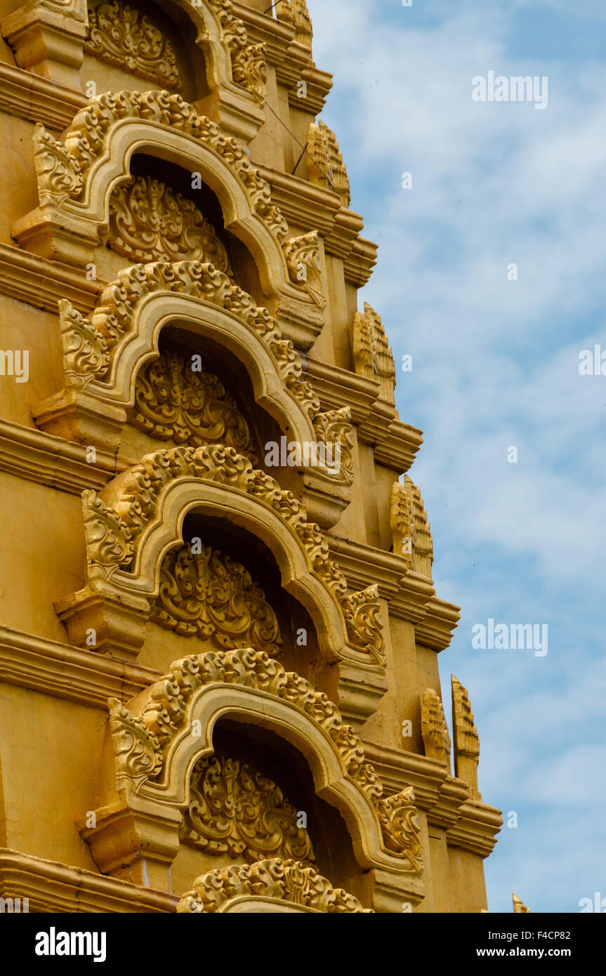 Golden Top detail in front of beautiful blue and cloudy sky Stock Photo