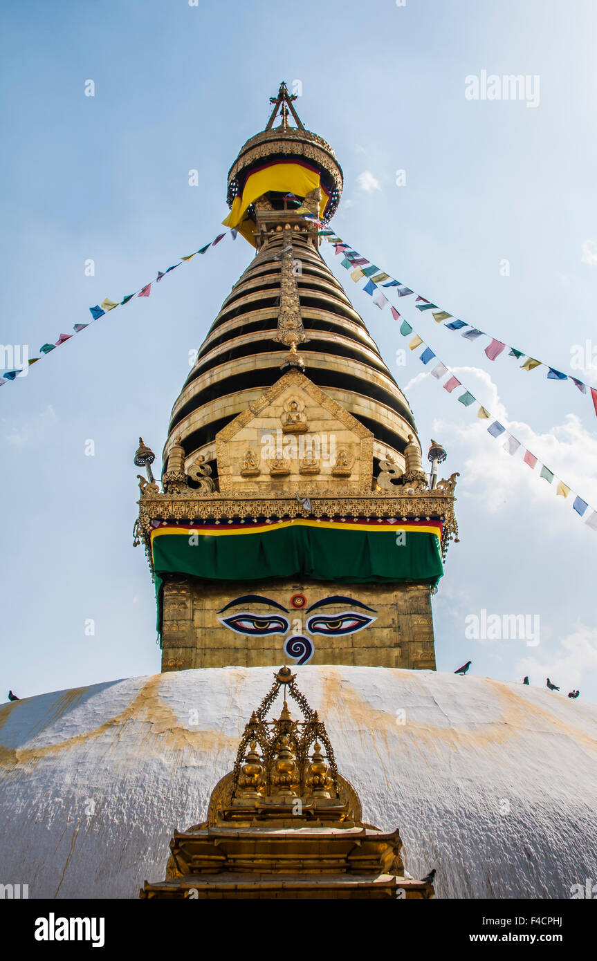 Stupa at Swayambhunath, Monkey Temple, Kathmandu, Nepal Stock Photo - Alamy