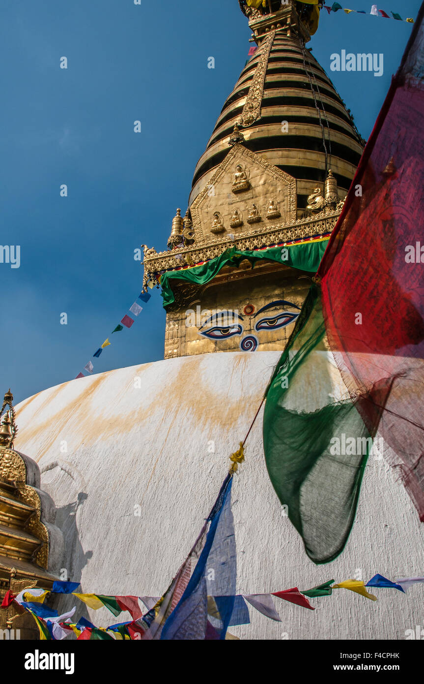 Stupa at Swayambhunath, Monkey Temple, Kathmandu, Nepal Stock Photo - Alamy