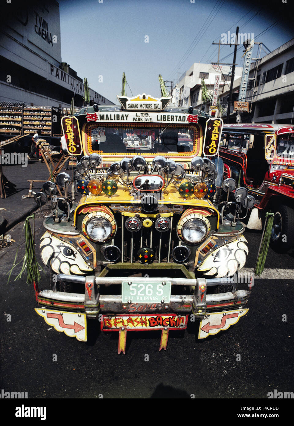 Philippines, Manila, Car racing on street. (Large format sizes available) Stock Photo