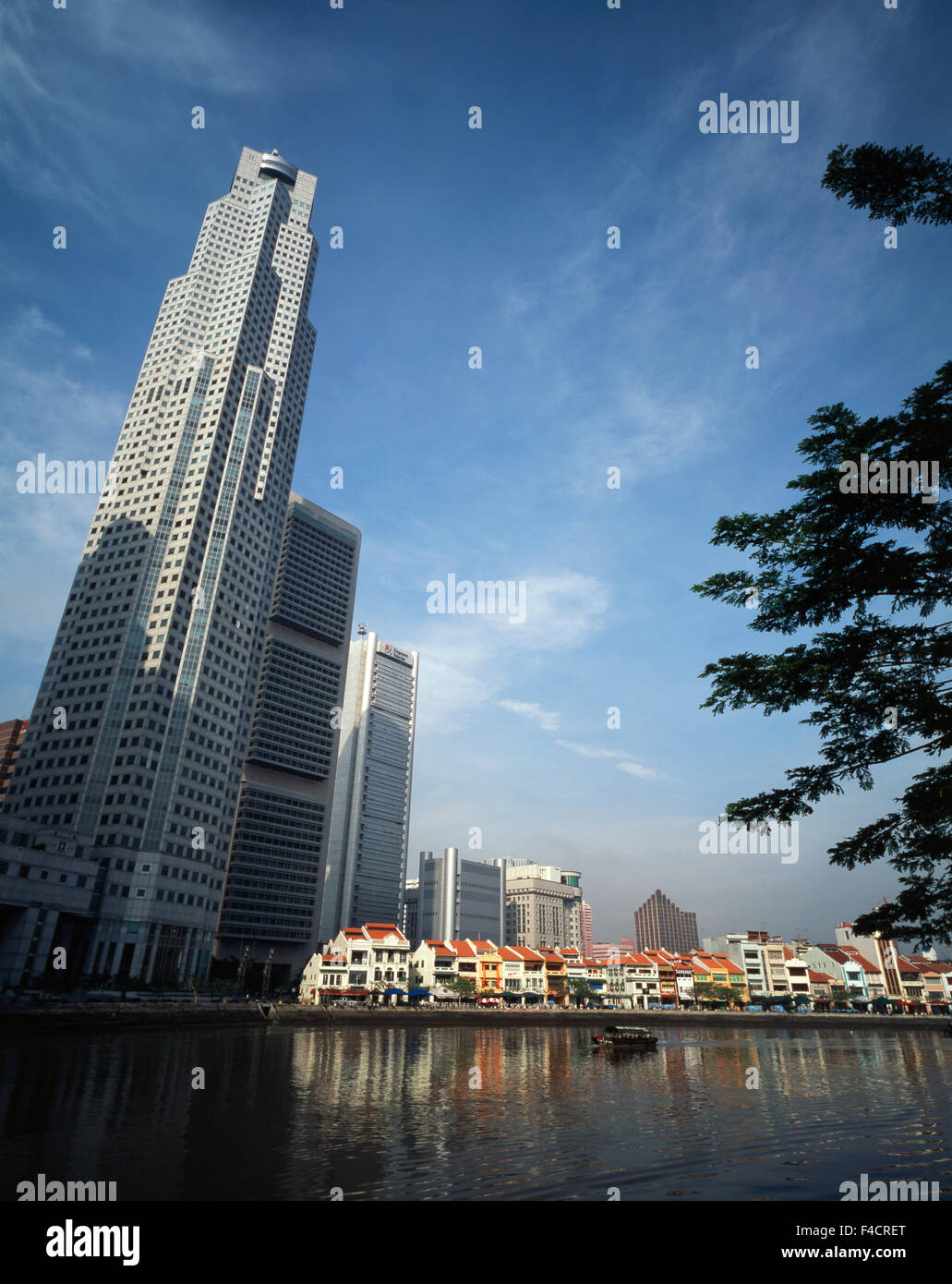 Singapore, Singapore River. Financial District at Boat Quay. (Large ...