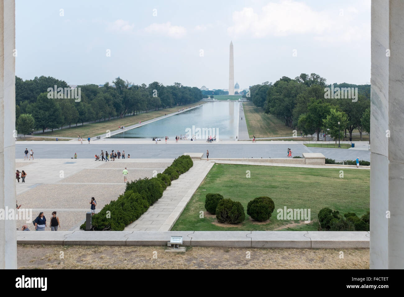 View down National Mall from the Lincoln Memorial in Washington DC Stock Photo