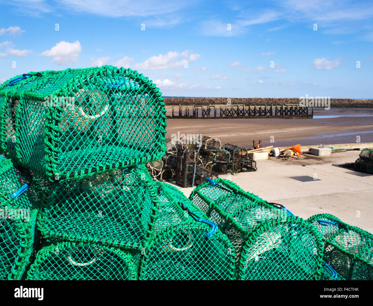New Lobster Pots on the Quayside at Amble Harbour Amble by the Sea