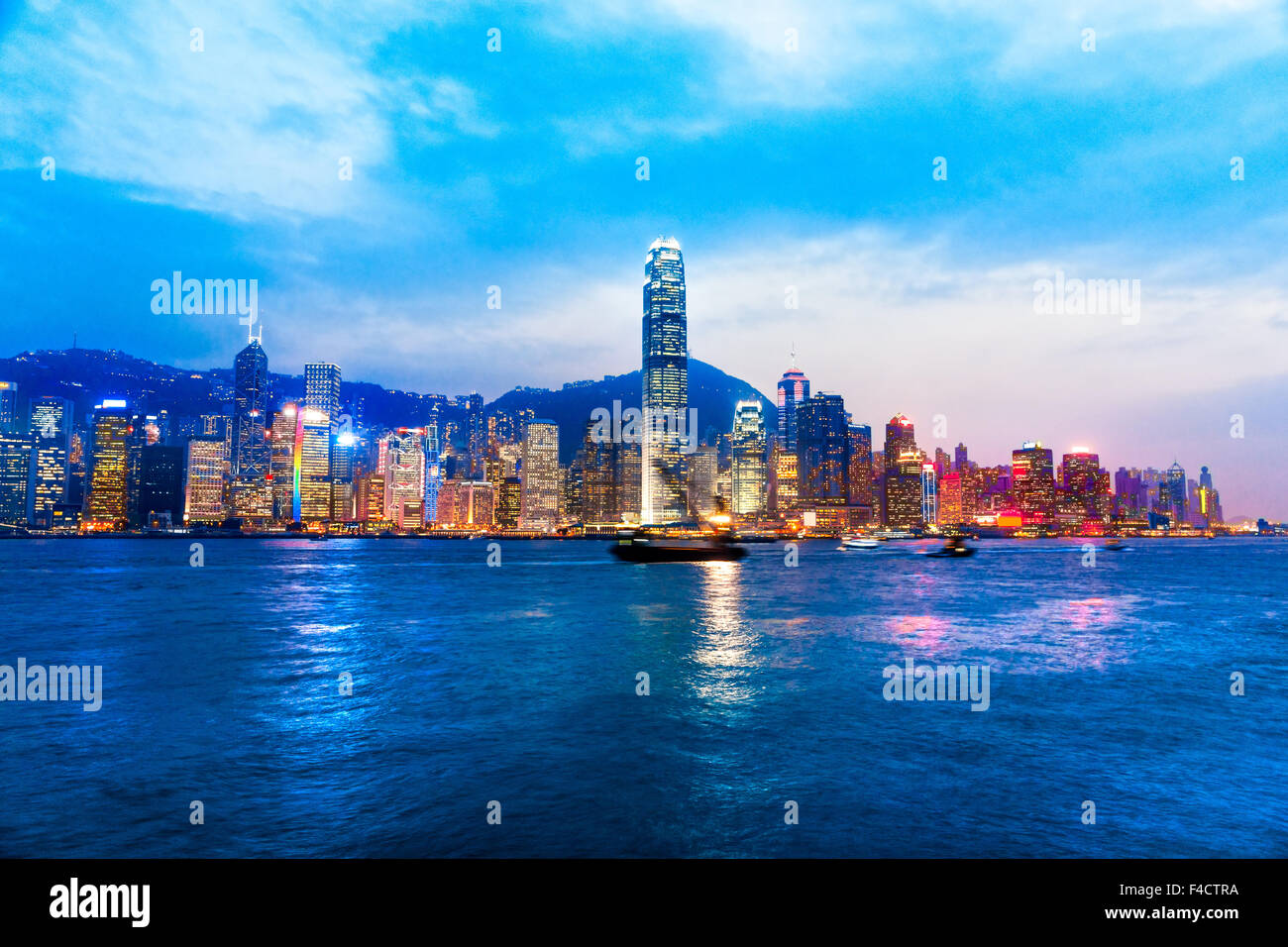 Panoramic view of Hong Kong skyline. China Stock Photo - Alamy
