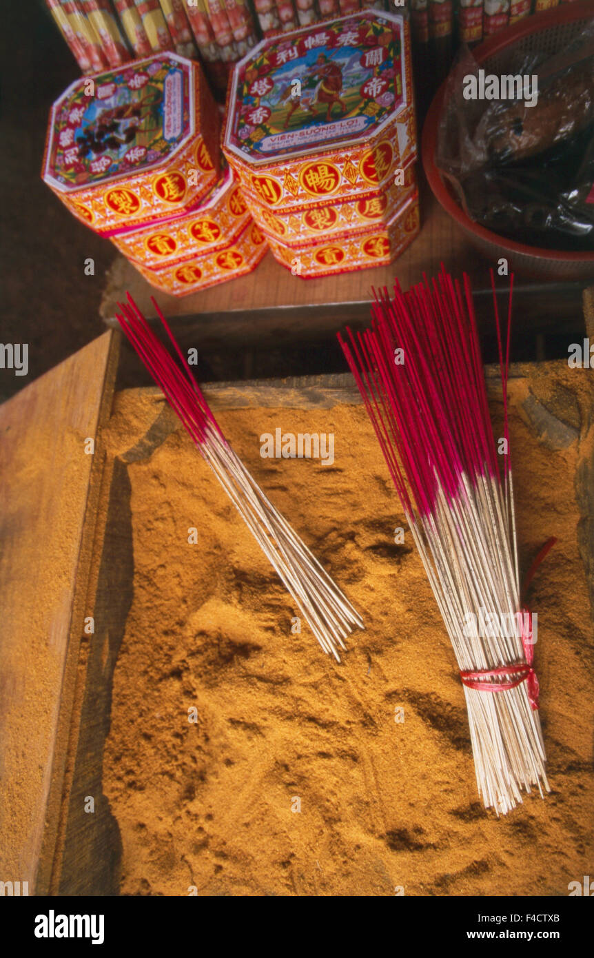 Vietnam, Hue, Incense factory by incense sticks and powder. (Large