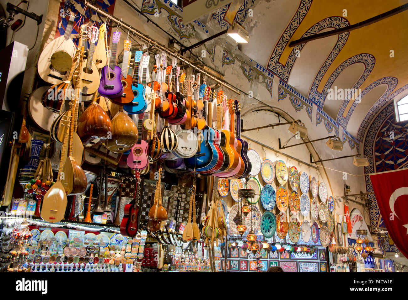 Asia, Turkey, Istanbul. Grand Bazaar (aka Kapalicarsi). Colorful ...