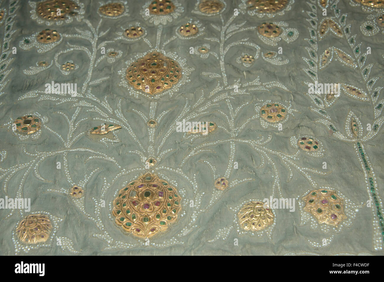 Asia, Turkey, Istanbul, Topkapi. Historic palace hand embroidered silk ...