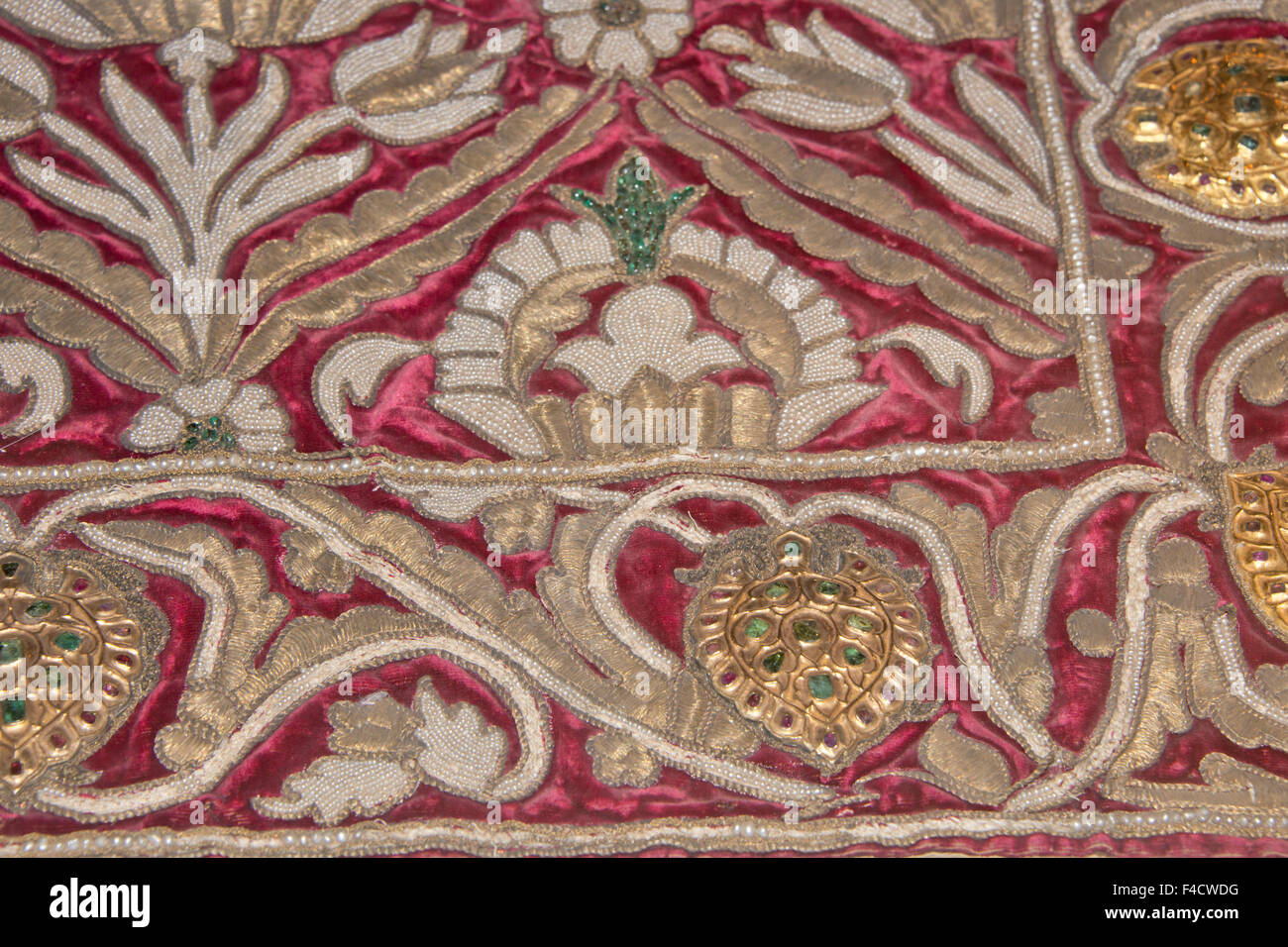 Asia, Turkey, Istanbul, Topkapi. Historic palace hand embroidered silk ...