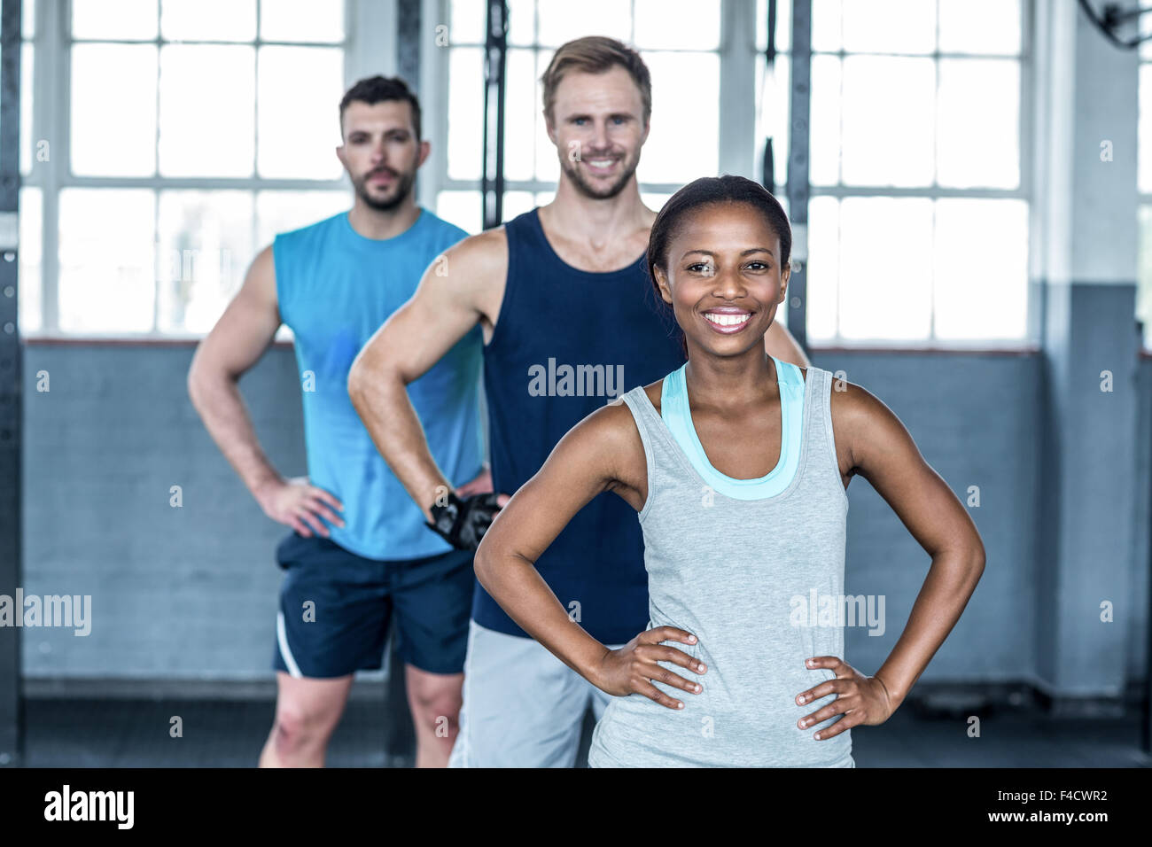 Fit people posing face to the camera Stock Photo