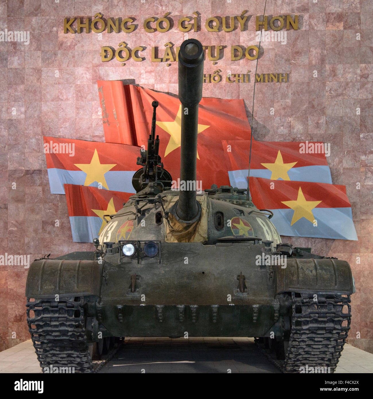 Vietnam, Hanoi. Tank and flags at Military Museum Stock Photo - Alamy