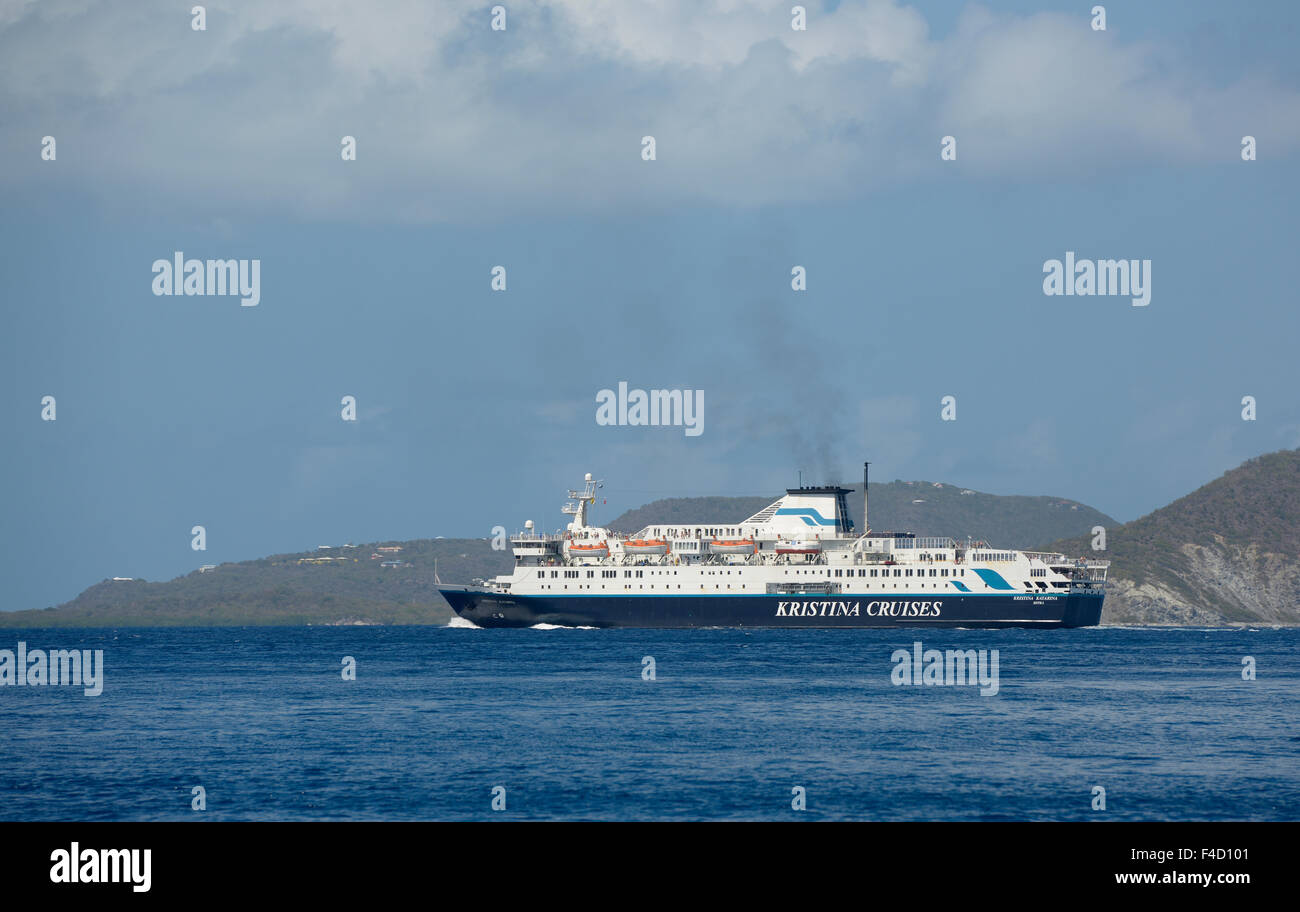 Caribbean, British Virgin Islands. Kristina Cruises cruise ship under