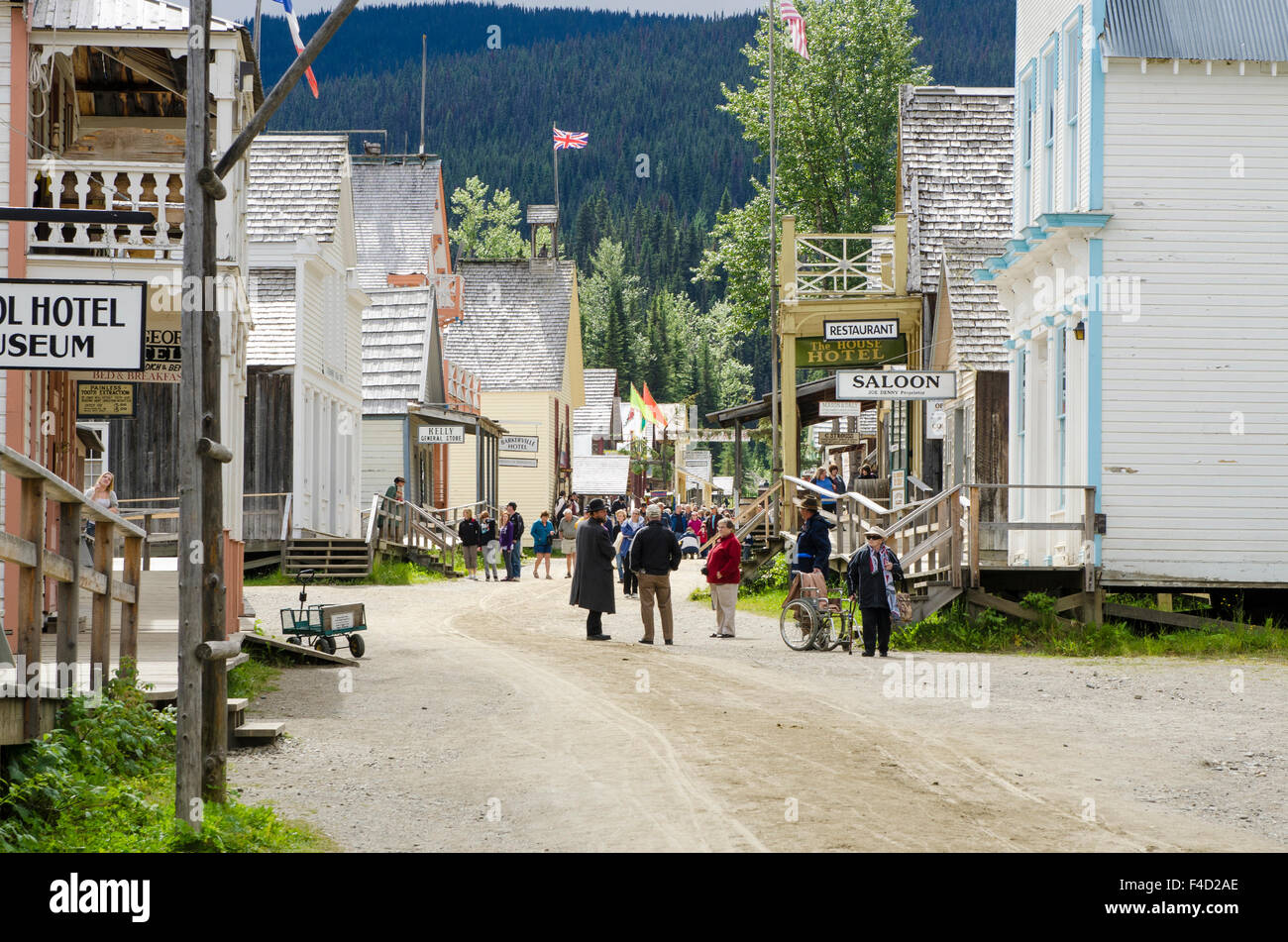 Main street in historic old gold town Barkerville, British Columbia