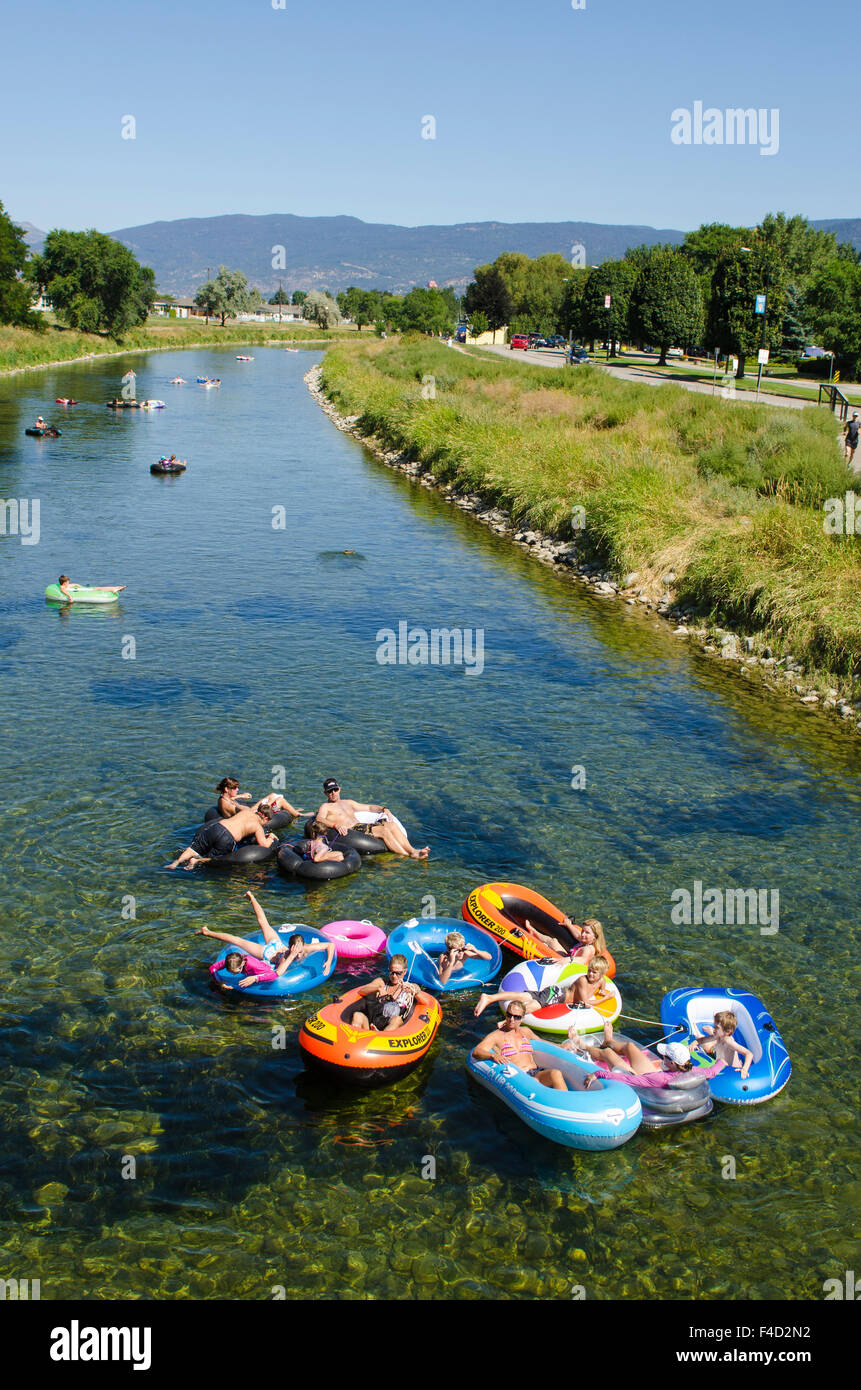 Tubing on the Penticton River, Penticton, British Columbia, Canada