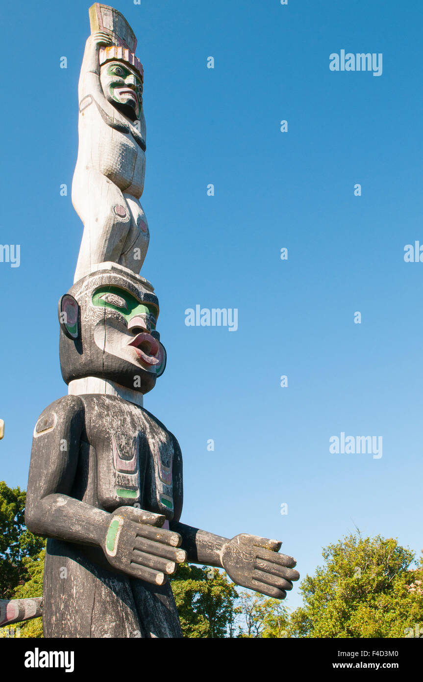 Totem pole at U'Mista Cultural Centre, Alert Bay, British Columbia