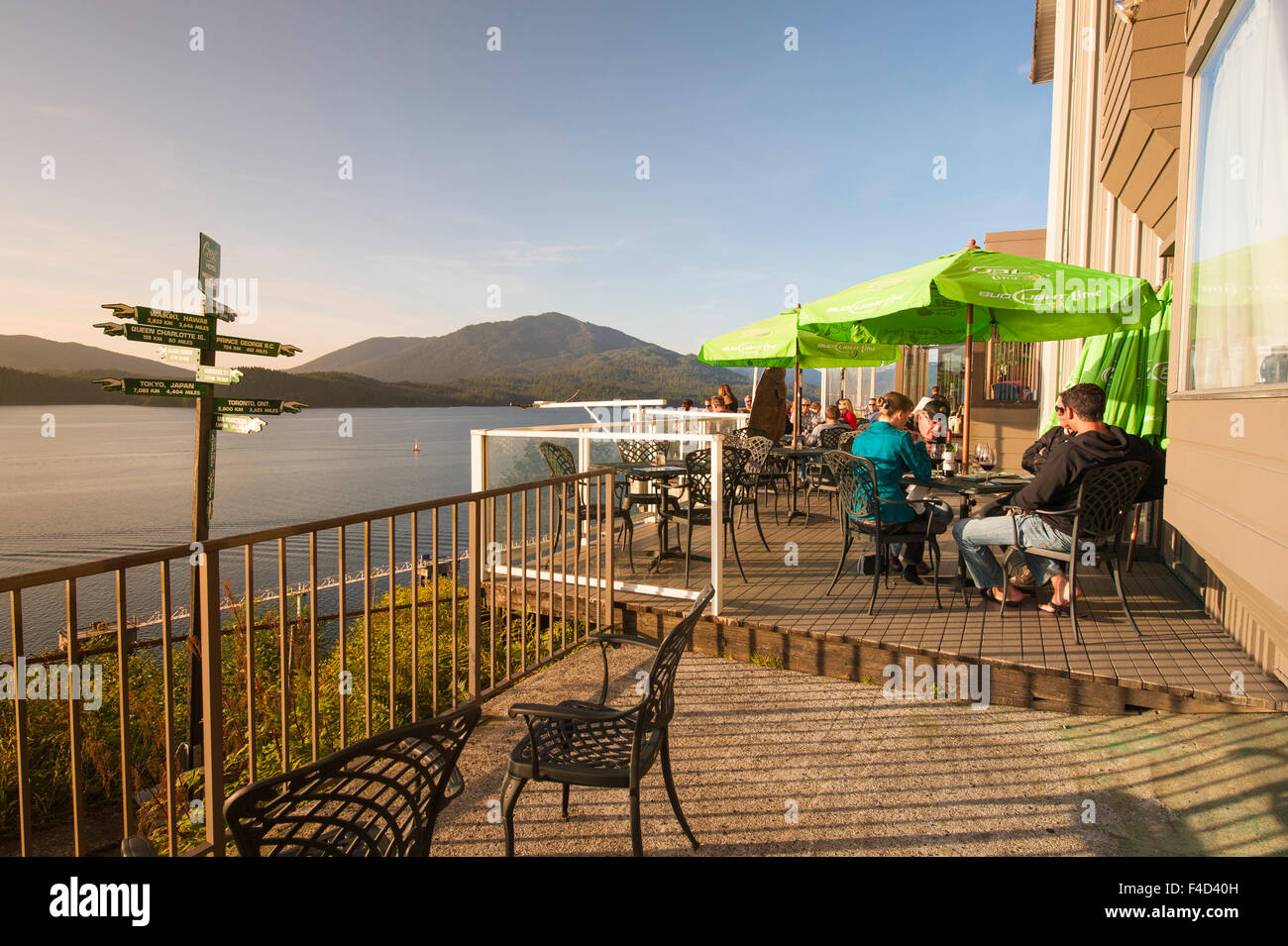 Dining patron at the Crest Hotel, Prince Rupert, British Columbia, Canada. Stock Photo