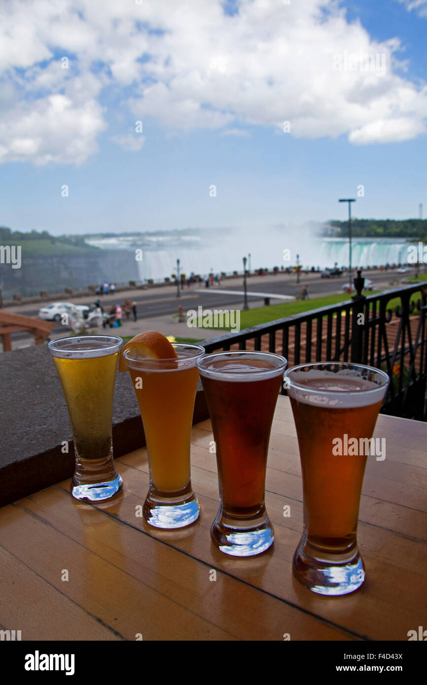 Beer tasting overlooking Niagara Falls, Ontario, Canada Stock Photo Alamy