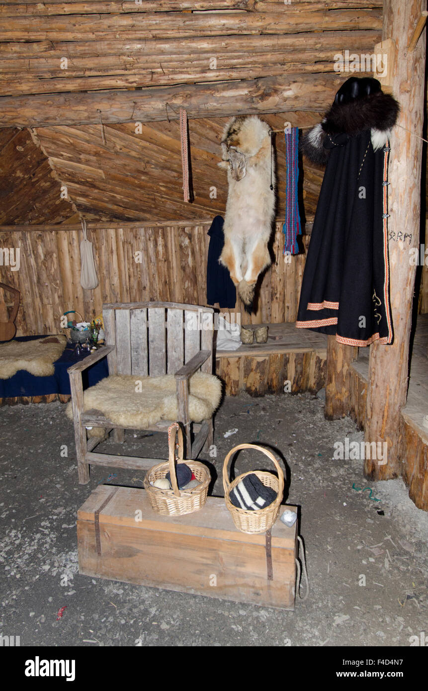 Canada, Newfoundland, L'Anse aux Meadows. Norstead Viking Village