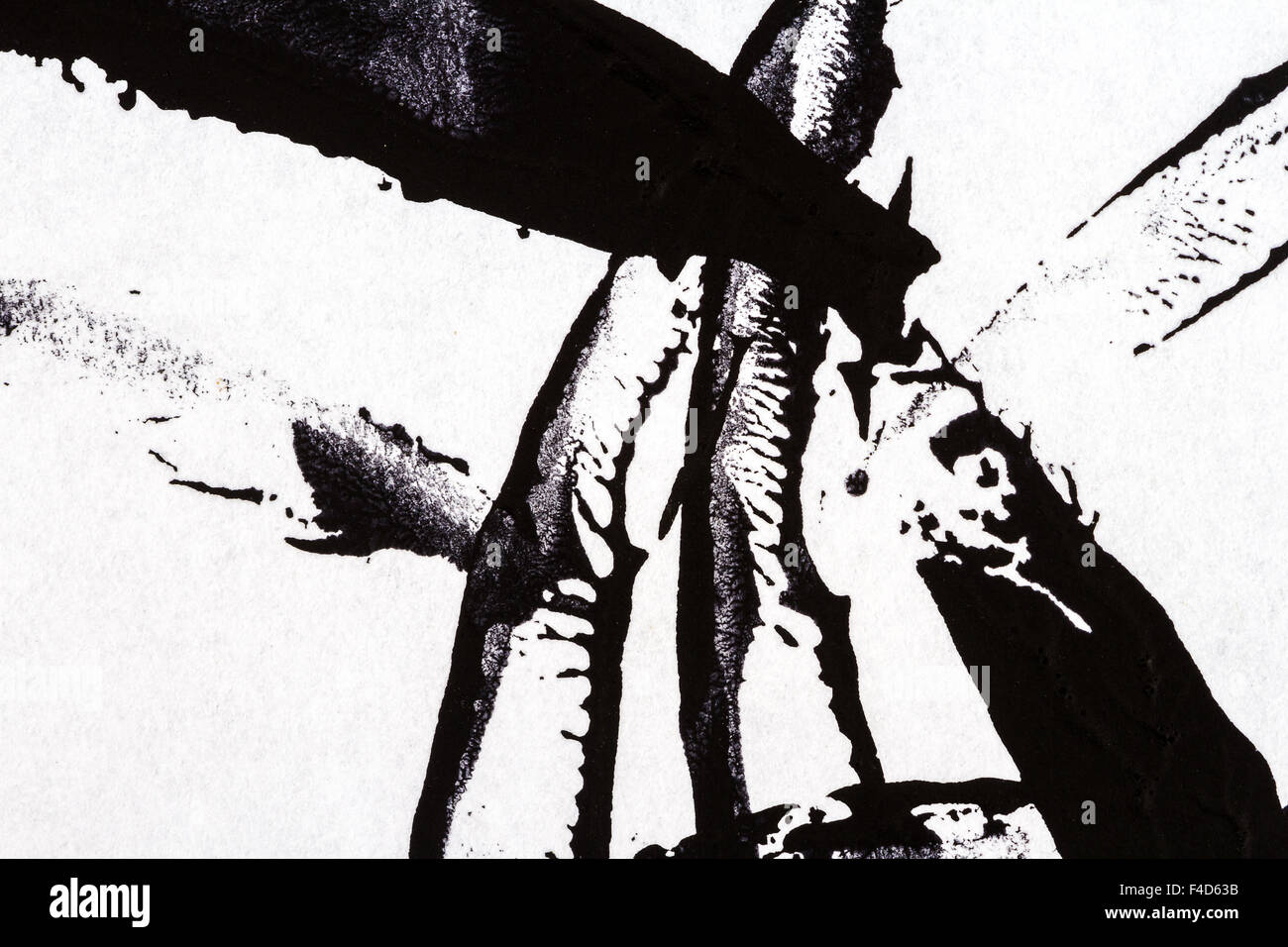 Abstract hand painted black and white acrylic arts background Stock