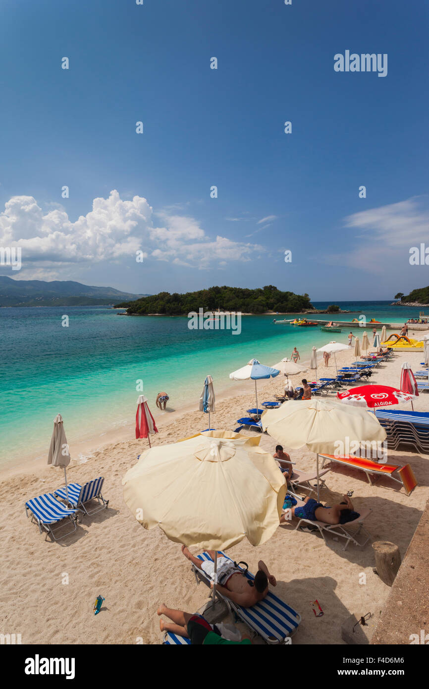 Albania, Albanian Riviera, Ksamil, town beachfront Stock Photo Alamy