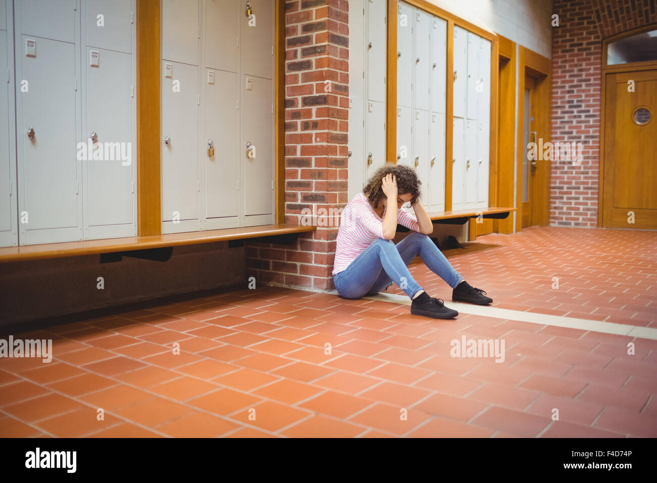 Pretty student feeling the pressure Stock Photo